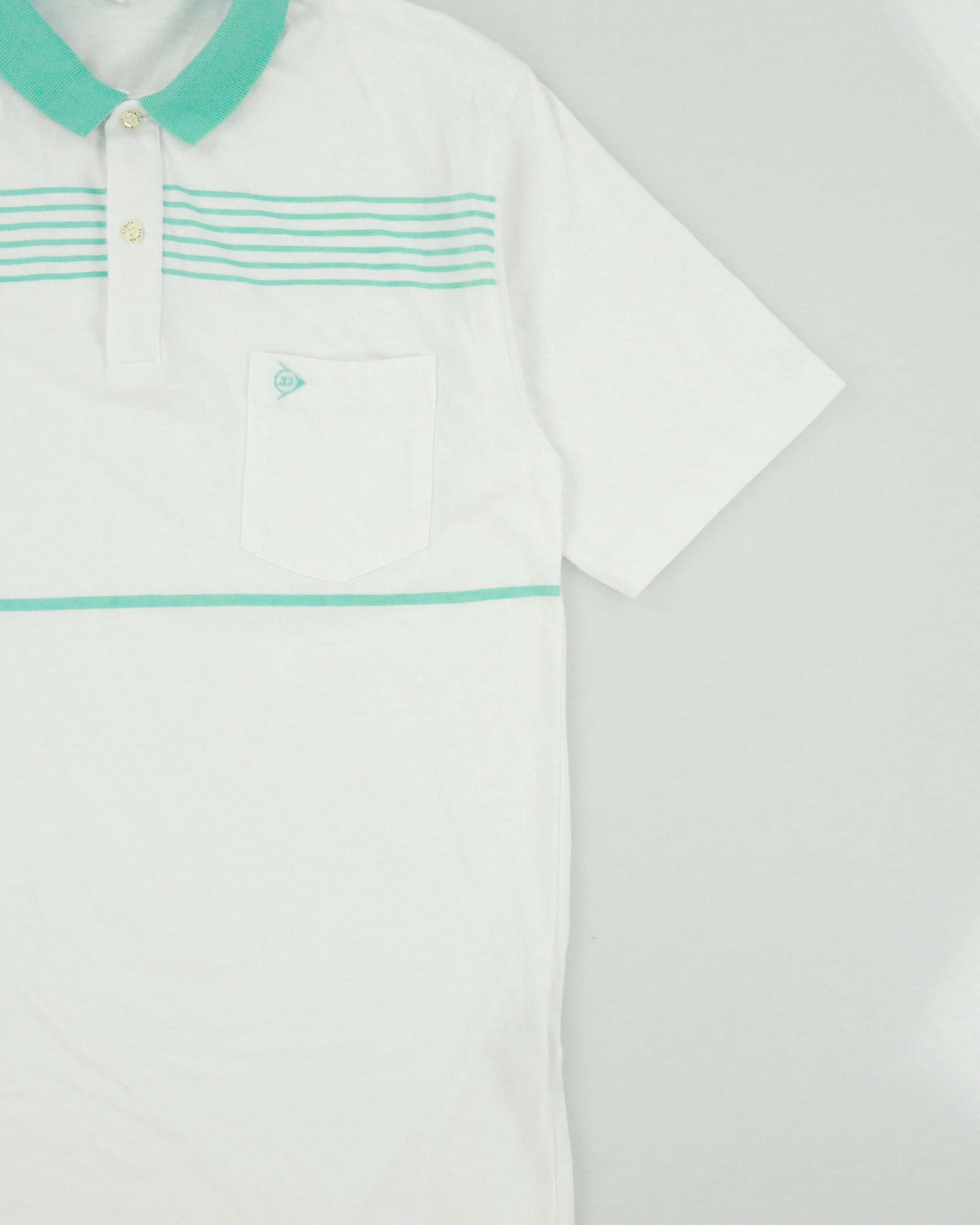 Vintage 1980s Dunlop Sport Single Stitch Short Sleeve Pocket Polo Shirt - XL