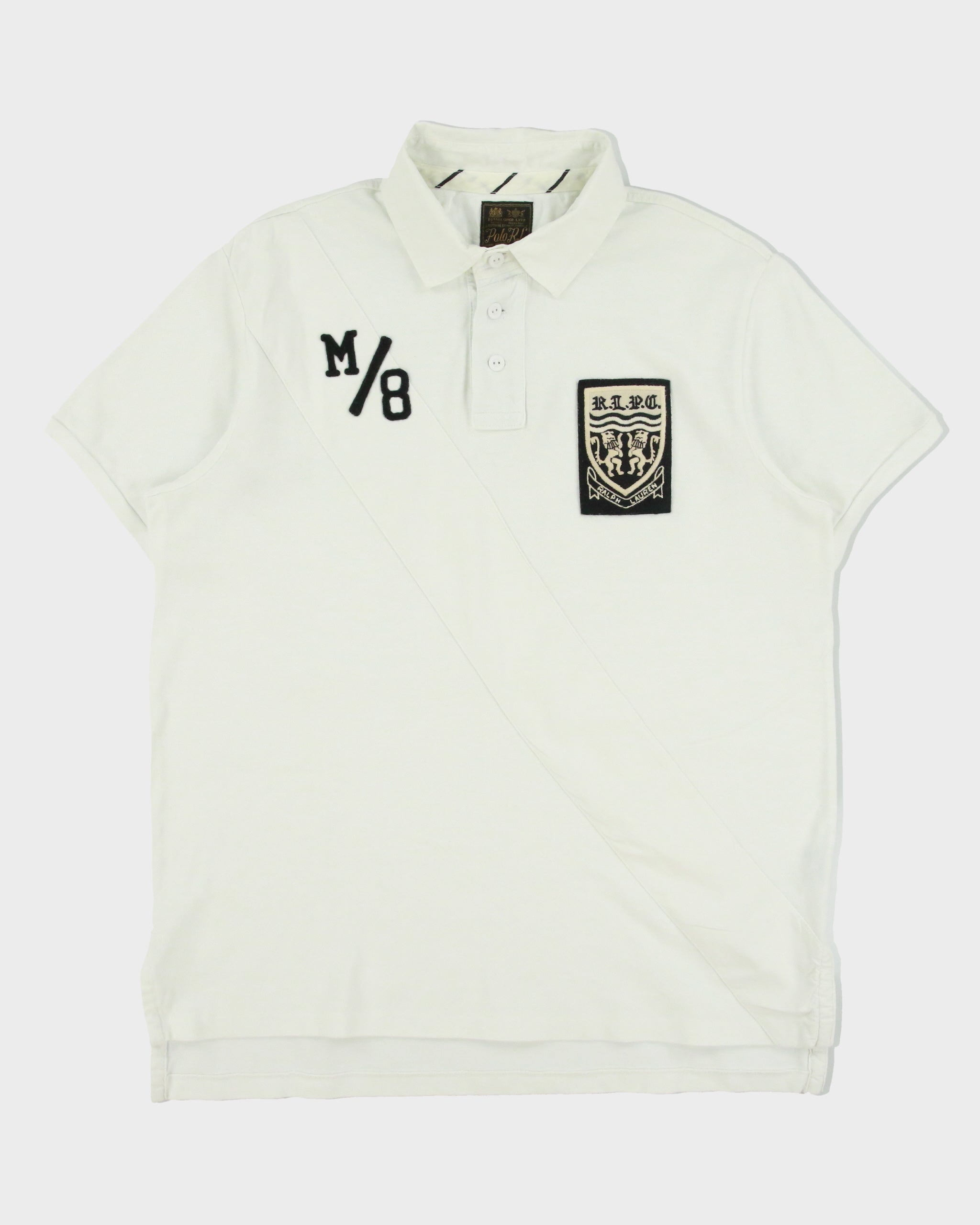 Vintage Y2K 00s Polo Ralph Lauren Sport Crest Custom Fit Short Sleeve Stripe Polo Shirt - L