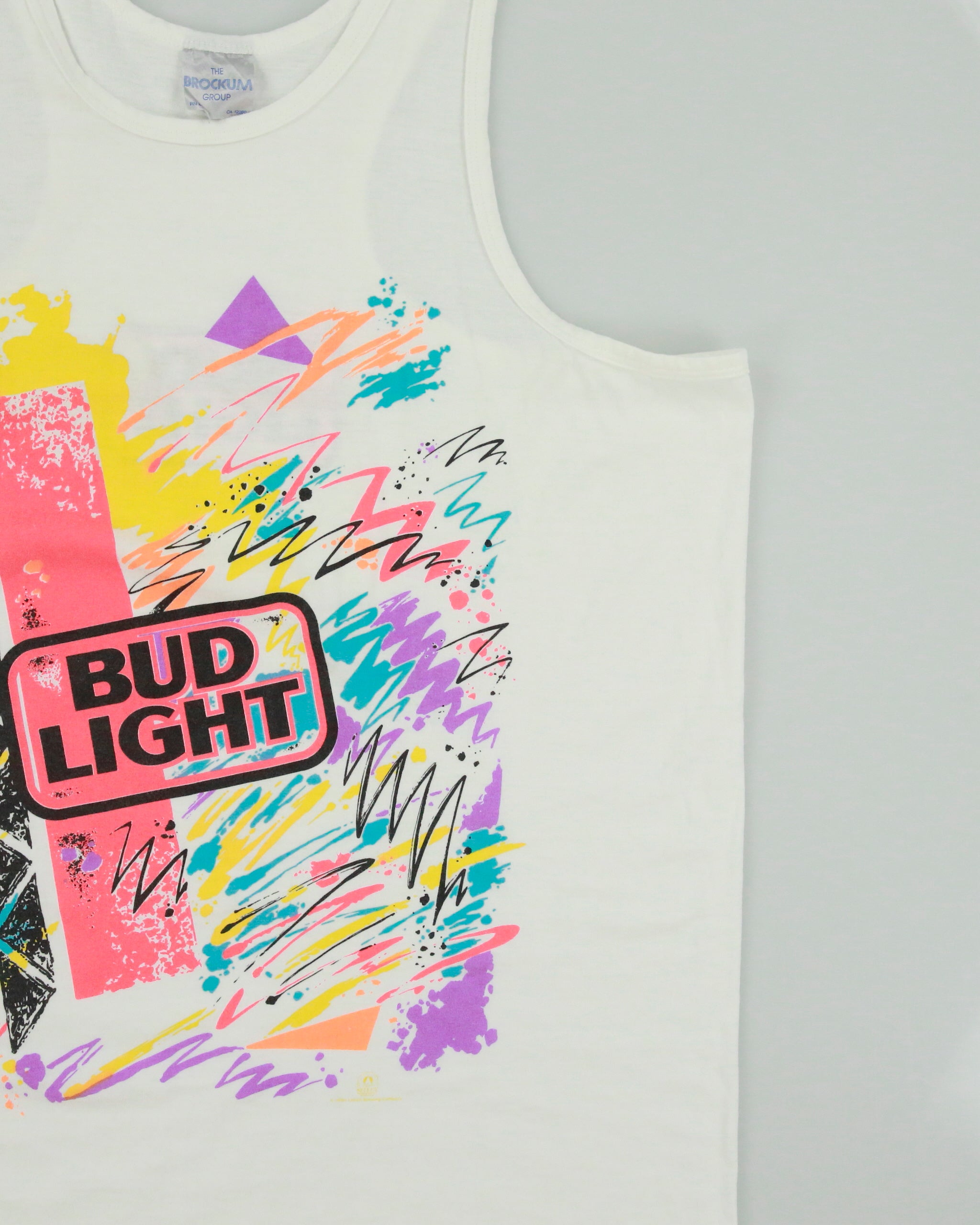 Vintage 1990s Bud Light Heavyweight Brockum Made In Canada Single Stitch Tank Top Vest - L