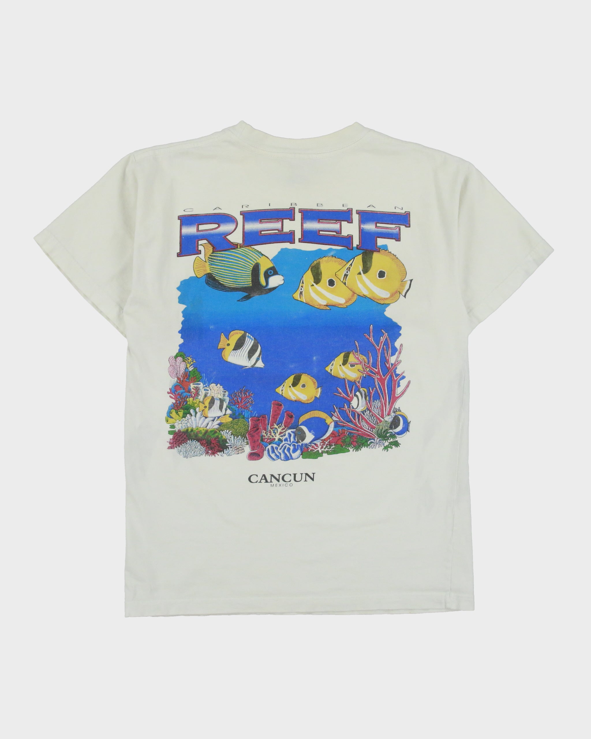 Vintage 1990s Caribbean Reef Heavyweight Cancun Mexico Crewneck T-Shirt - S