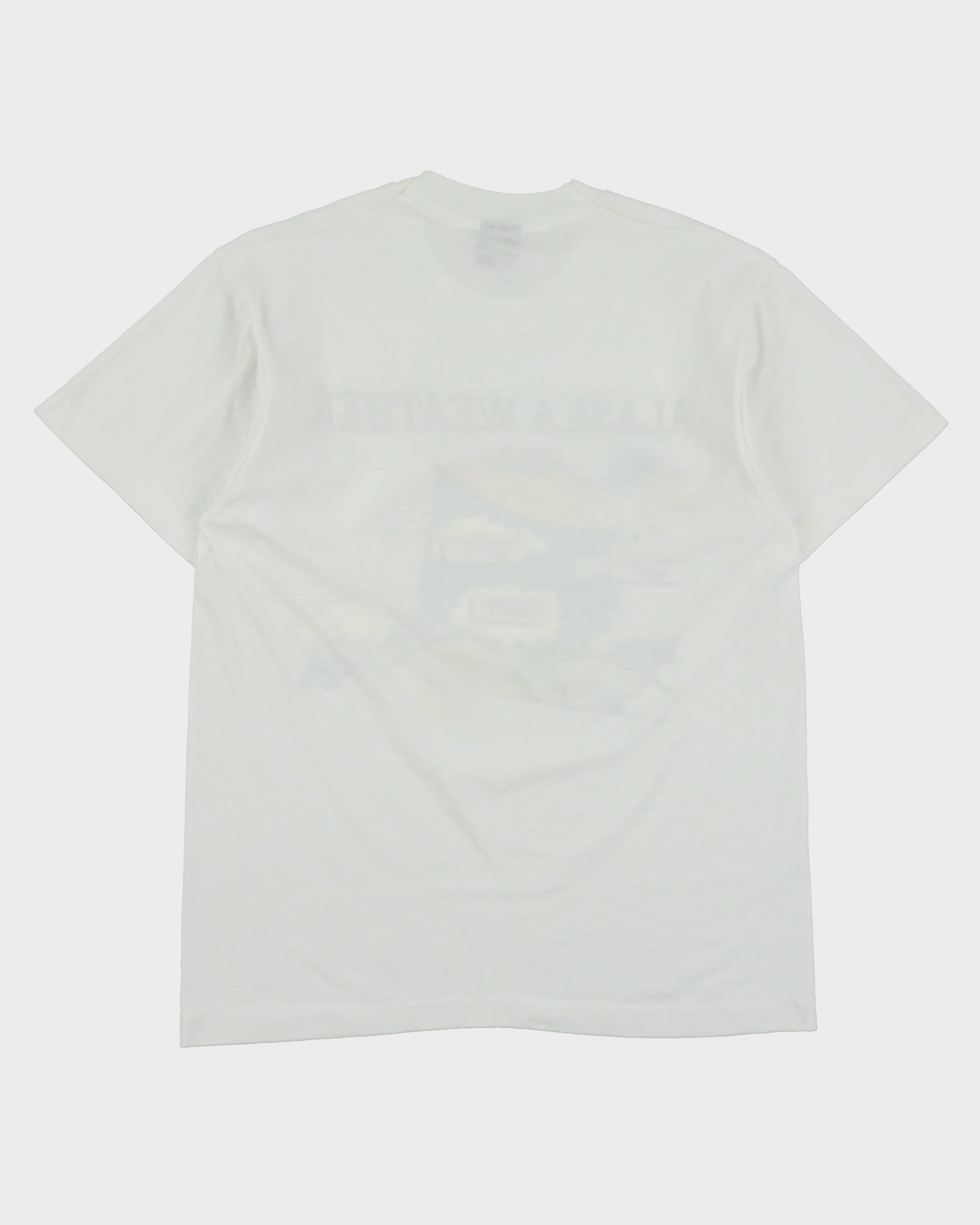 Vintage 1991 Sh**ty Alaska Weather Heavyweight Made In USA Single Stitch Screen Stars Crewneck T-Shirt - L