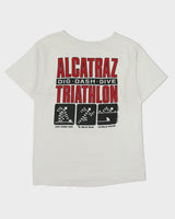 Vintage 1990s Crazy Shirts Alcatraz San Francisco Triathlon Heavyweight Made In USA Single Stitch Crewneck Henley T-Shirt - M