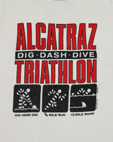Vintage 1990s Crazy Shirts Alcatraz San Francisco Triathlon Heavyweight Made In USA Single Stitch Crewneck Henley T-Shirt - M