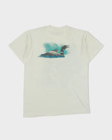 Vintage 1980s Harlequin Nature Graphics Loon Lake Single Stitch Made In Canada Crewneck T-Shirt - M