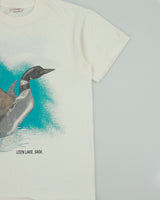 Vintage 1980s Harlequin Nature Graphics Loon Lake Single Stitch Made In Canada Crewneck T-Shirt - M