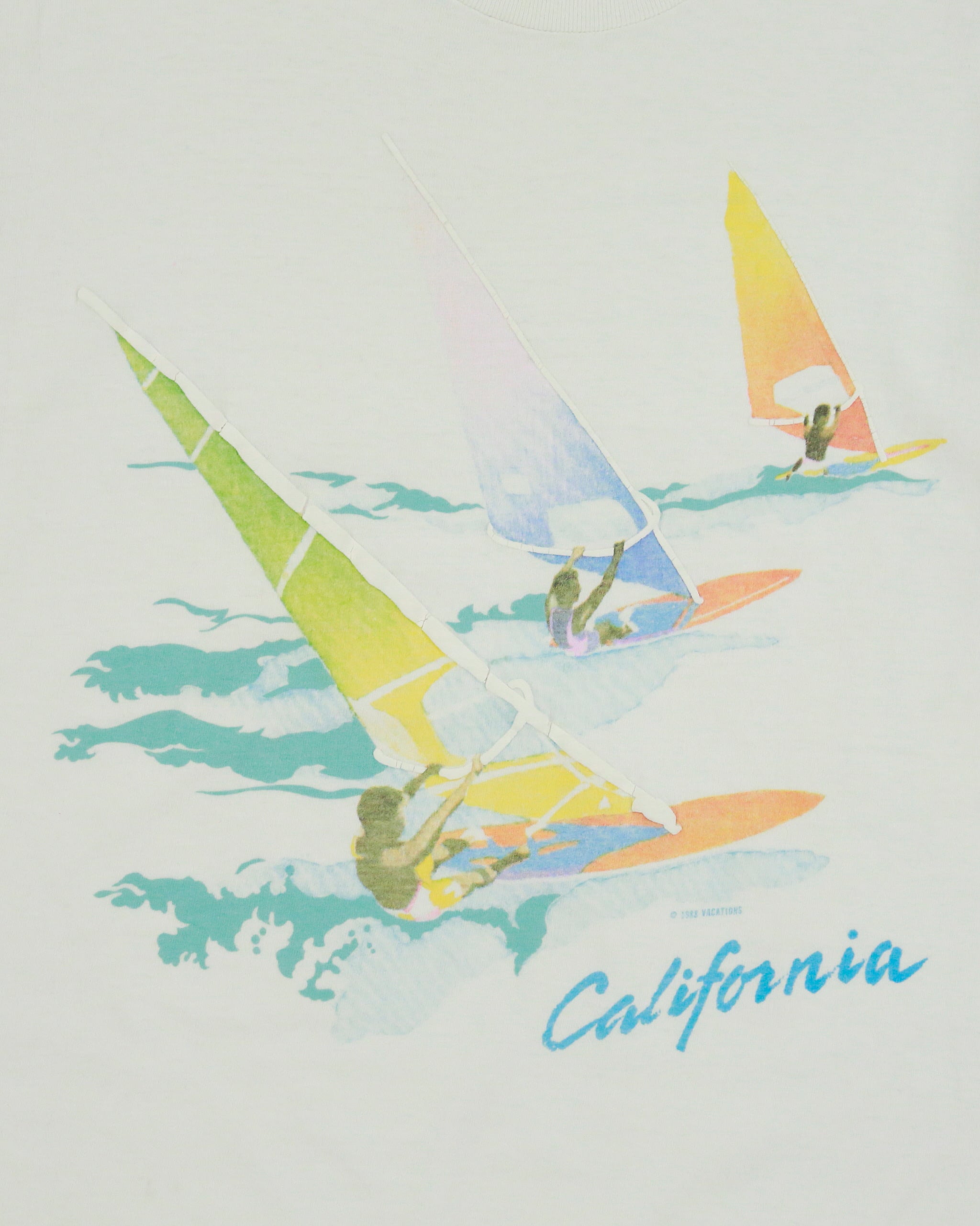 Vintage 1988 Vacations Heavyweight California Single Stitch Made In USA Oneita Power-T Crewneck T-Shirt - L
