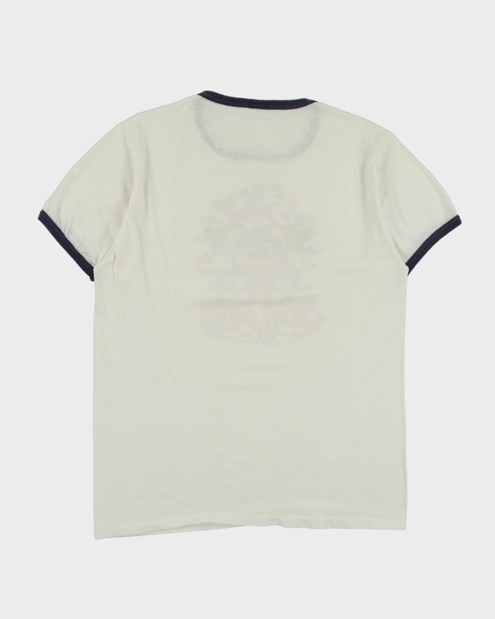Vintage 1981 Vancouver Sun Run Single Stitch Made In Canada Crewneck Ringer T-Shirt - L