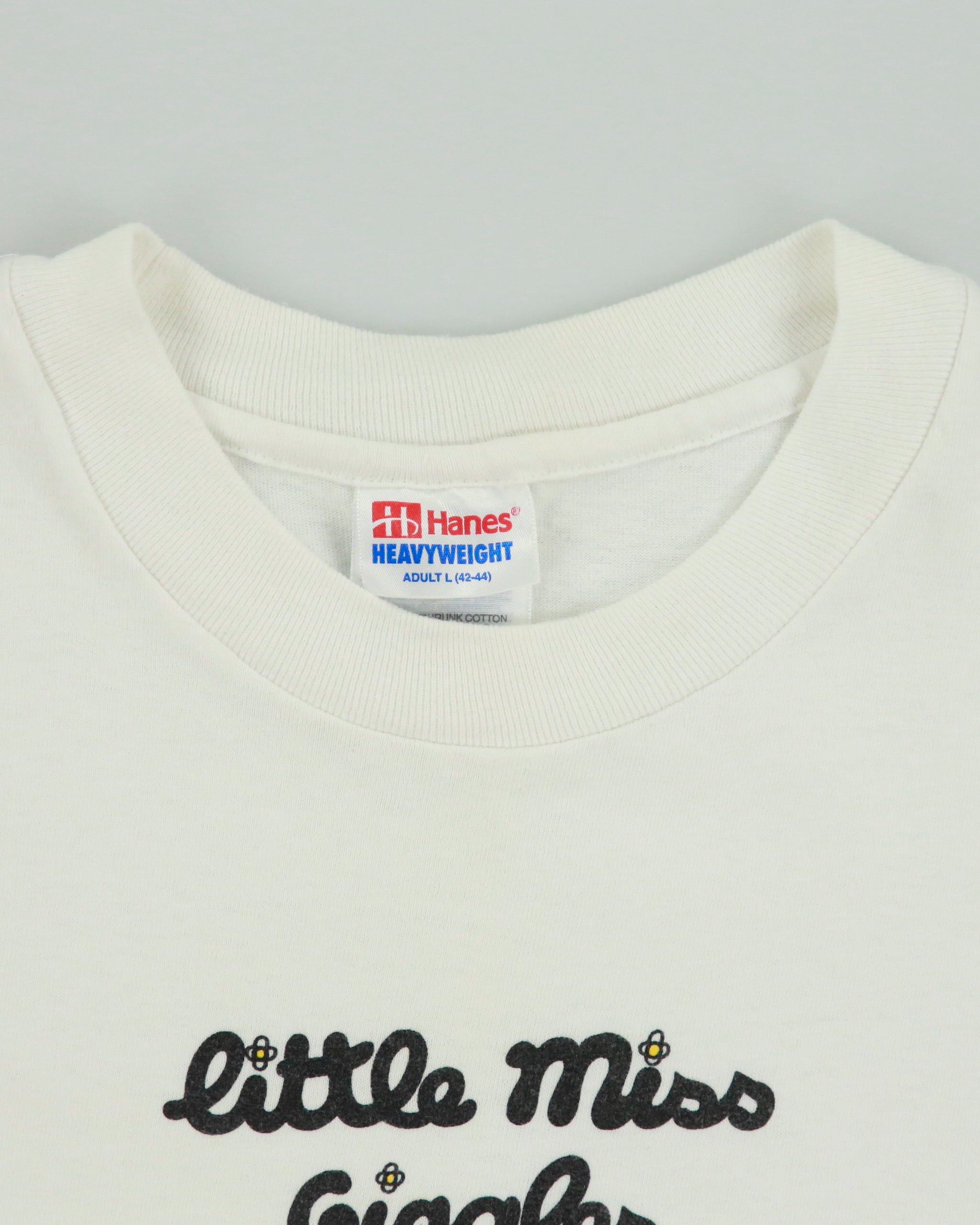 Vintage 1995 Mr. Men Little Miss Giggles Roger Hargreaves Hanes Heavyweight Single Stitch Crewneck T-Shirt - L