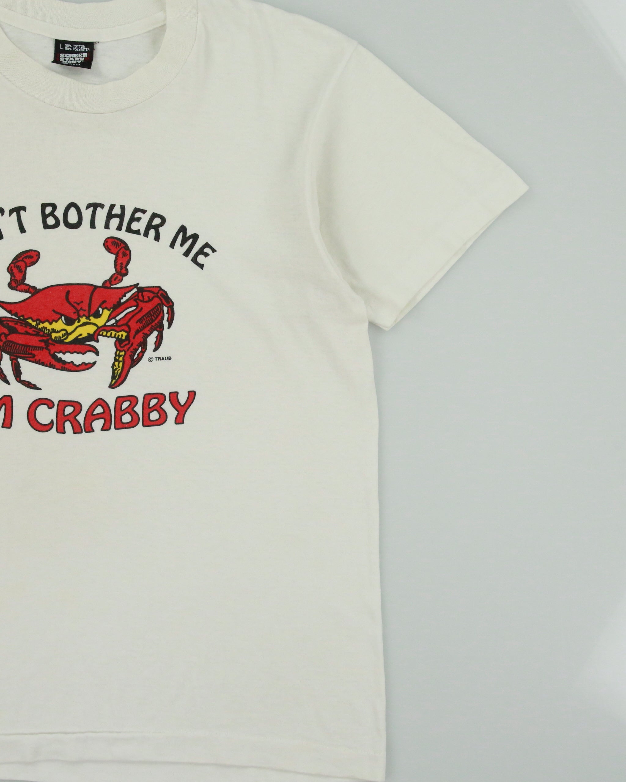 Vintage 1991 Traub Don't Bother Me I'm Crabby Screen Stars Single Stitch Made In USA Crewneck T-Shirt - L
