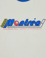 Vintage 2006 Montreal Ball Hockey Championship Heavyweight Crewneck Ringer T-Shirt - M