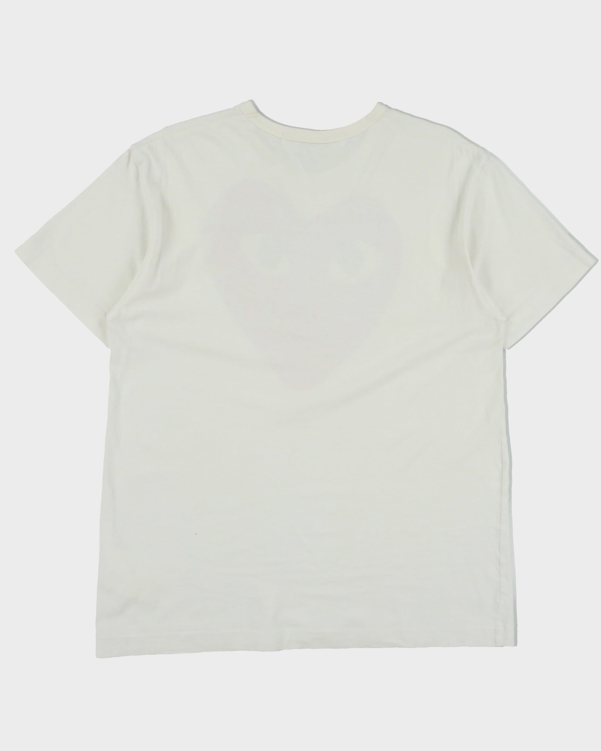 Comme des Garçons PLAY Heavyweight Double Heart Embroidered Single Stitch Crewneck T-Shirt - XL