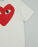 Comme des Garçons PLAY Heavyweight Double Heart Embroidered Single Stitch Crewneck T-Shirt - XL
