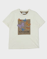 Coach Signature Square Cross Stitch Butterfly Motif Heavyweight Crewneck T-Shirt - L