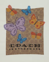 Coach Signature Square Cross Stitch Butterfly Motif Heavyweight Crewneck T-Shirt - L
