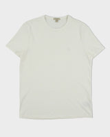 Vintage Burberry Brit Logo Embroidered Heavyweight Single Stitch Crewneck T-Shirt - L