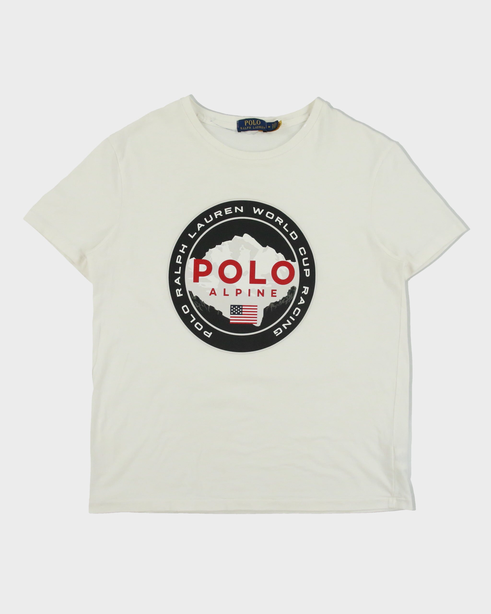 Vintage Polo Ralph Lauren Apline Racing World Cup Heavyweight Single Stitch Crewneck T-Shirt - M