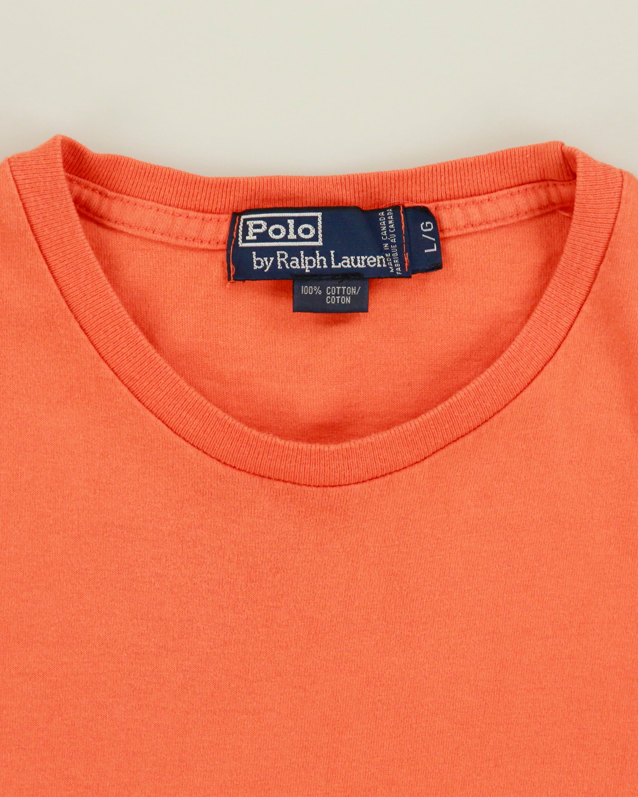 Vintage 1990s Polo Ralph Lauren Heavyweight Made In Canada Classic Crewneck T-Shirt - L