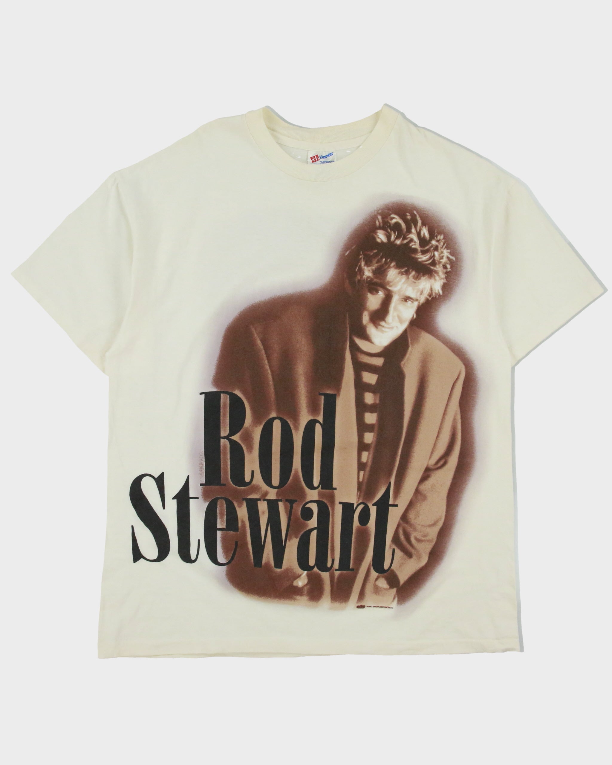 Vintage 1996 Rod Stewart In The Round Tour Heavyweight Hanes Single Stitch Made In USA Crewneck T-Shirt - XL