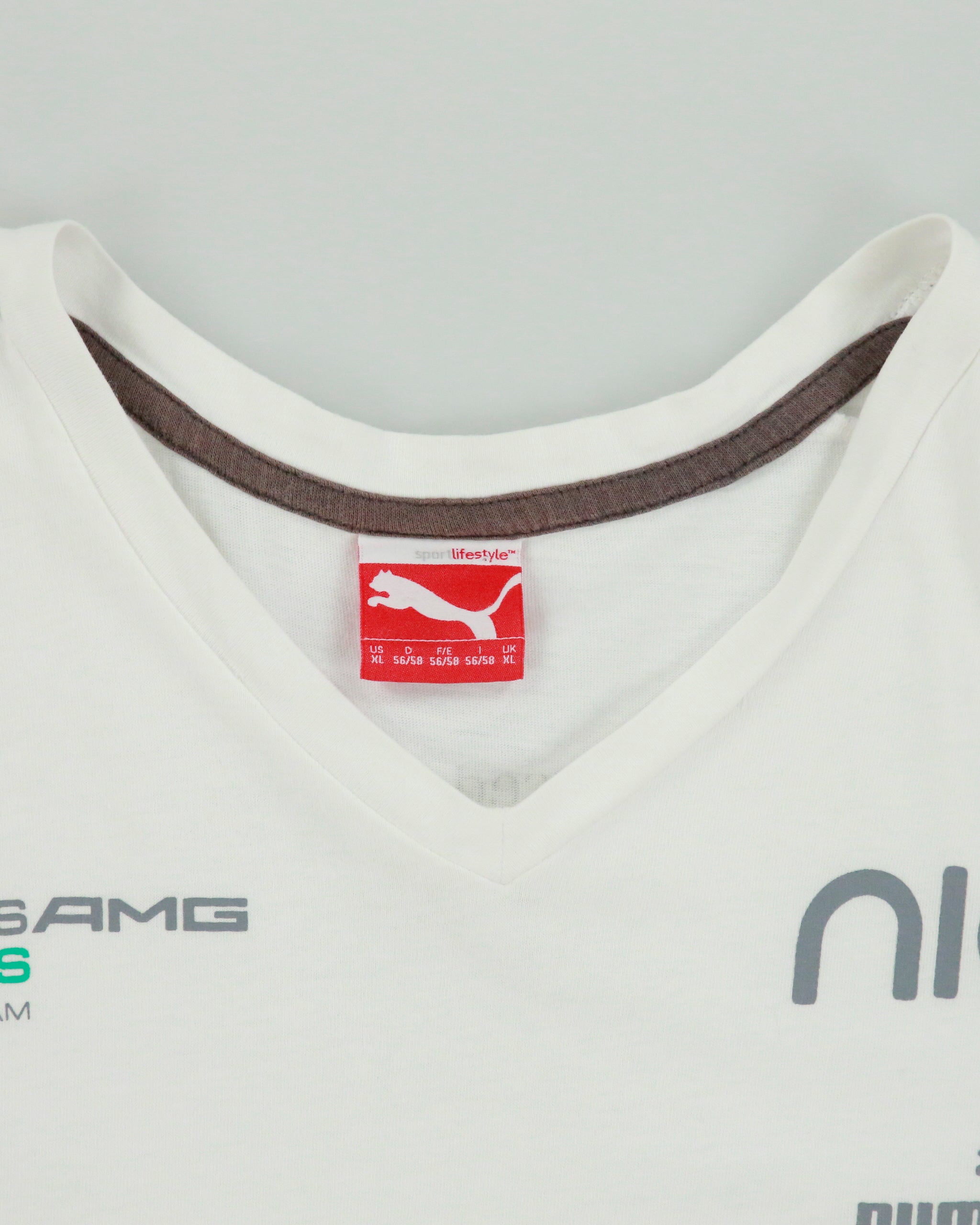 Vintage Puma Mercedes AMG Petronas Formula One Team V-Neck T-Shirt - XL