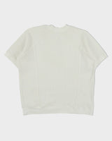 Vintage 1990s Heavyweight Ribbed Made In Canada Boxy Crewneck Henley Waffle T-Shirt - L