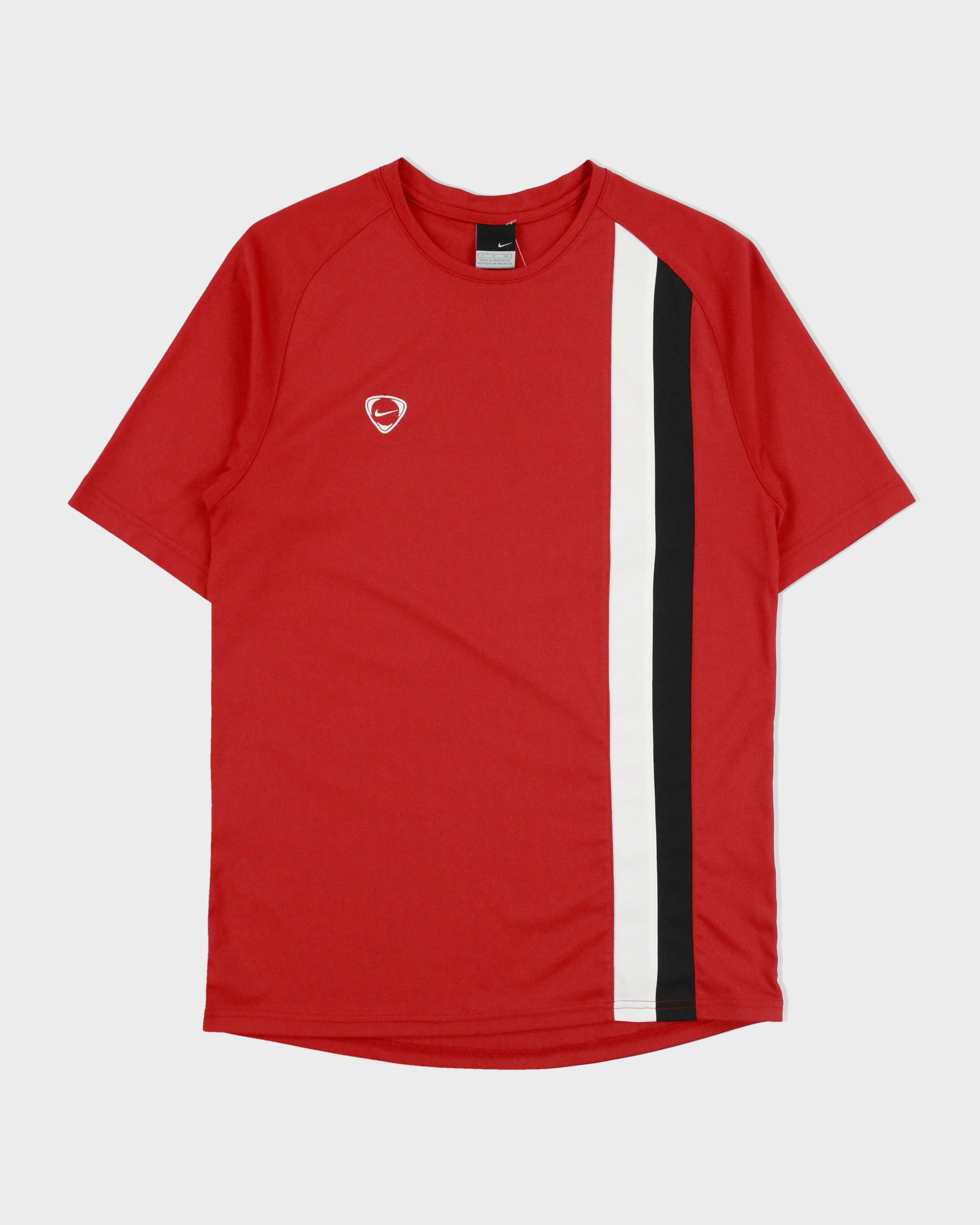 Vintage Y2K 00s Nike Football Striped Crewneck T-Shirt - S