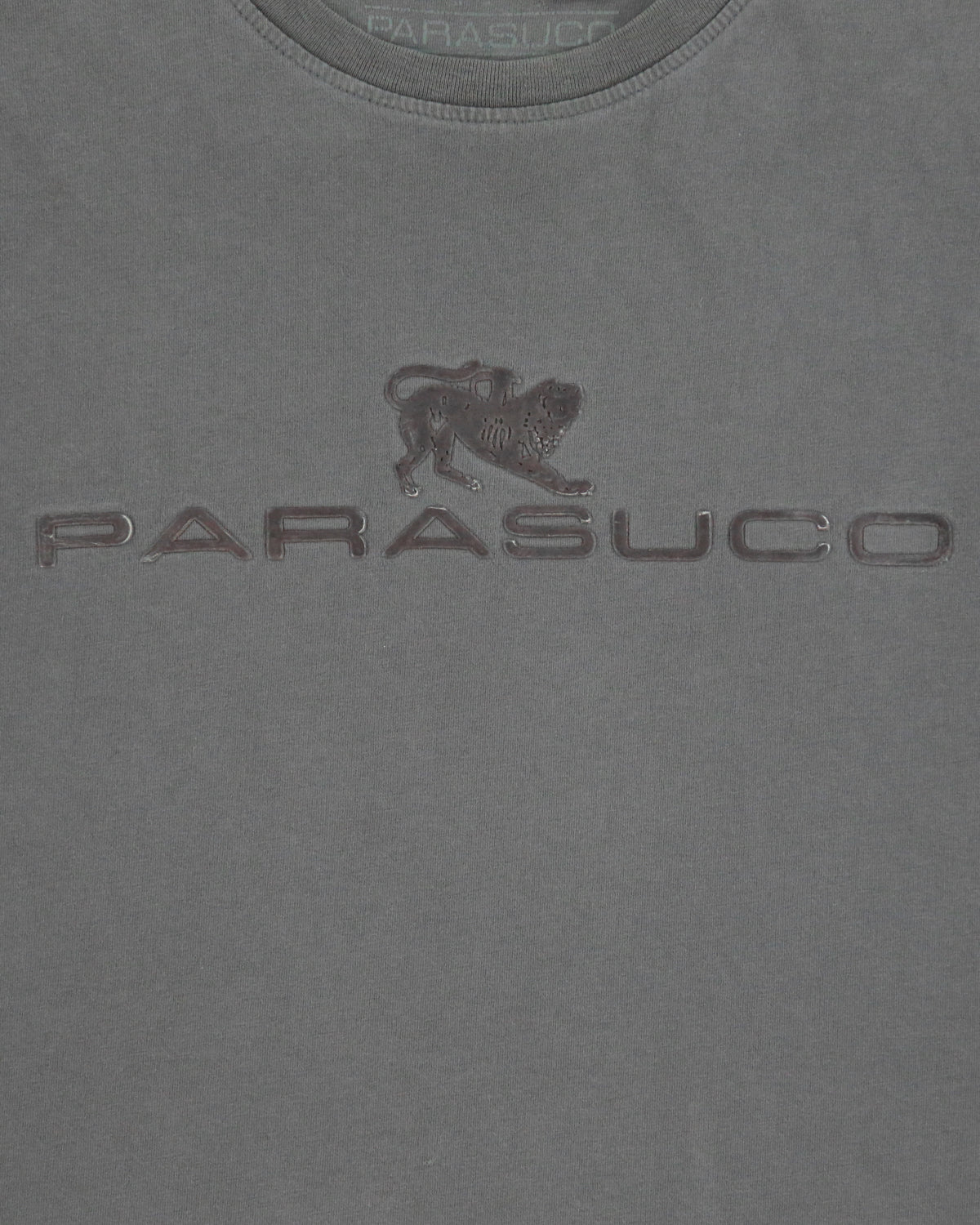 Vintage Y2K 00s Parasuco Grey Khaki Heavyweight Logo Crewneck T-Shirt - M