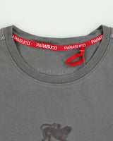 Vintage Y2K 00s Parasuco Grey Khaki Heavyweight Logo Crewneck T-Shirt - M