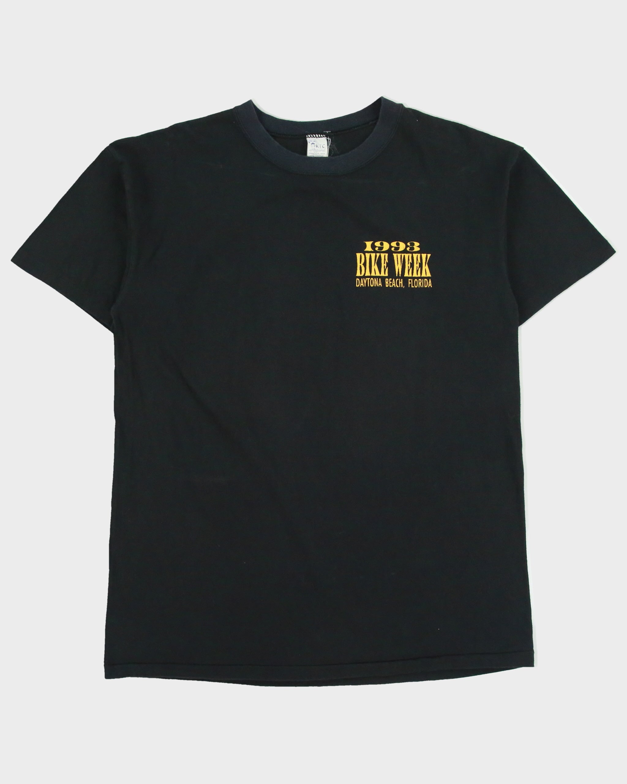 Vintage 1993 Daytona Beach Florida Bike Week Heavyweight Single Stitch Made In USA Crewneck T-Shirt - L