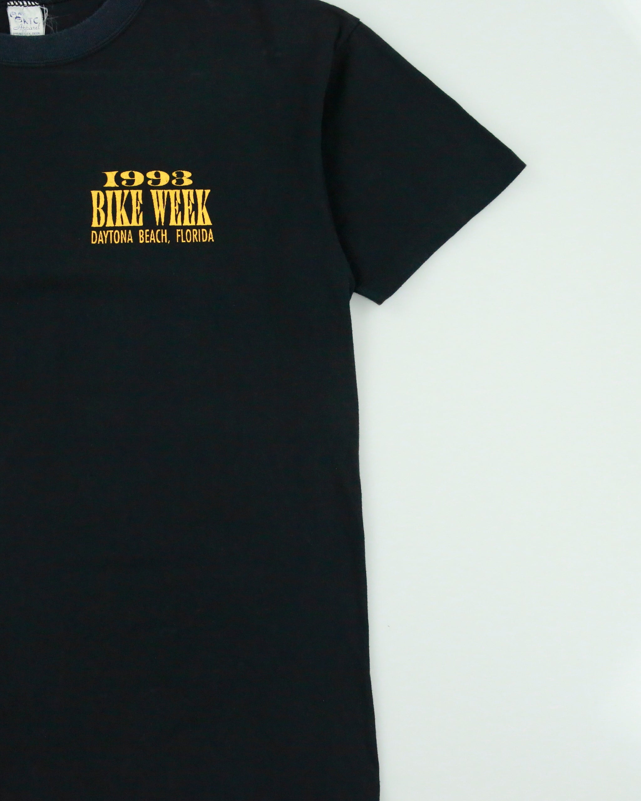 Vintage 1993 Daytona Beach Florida Bike Week Heavyweight Single Stitch Made In USA Crewneck T-Shirt - L