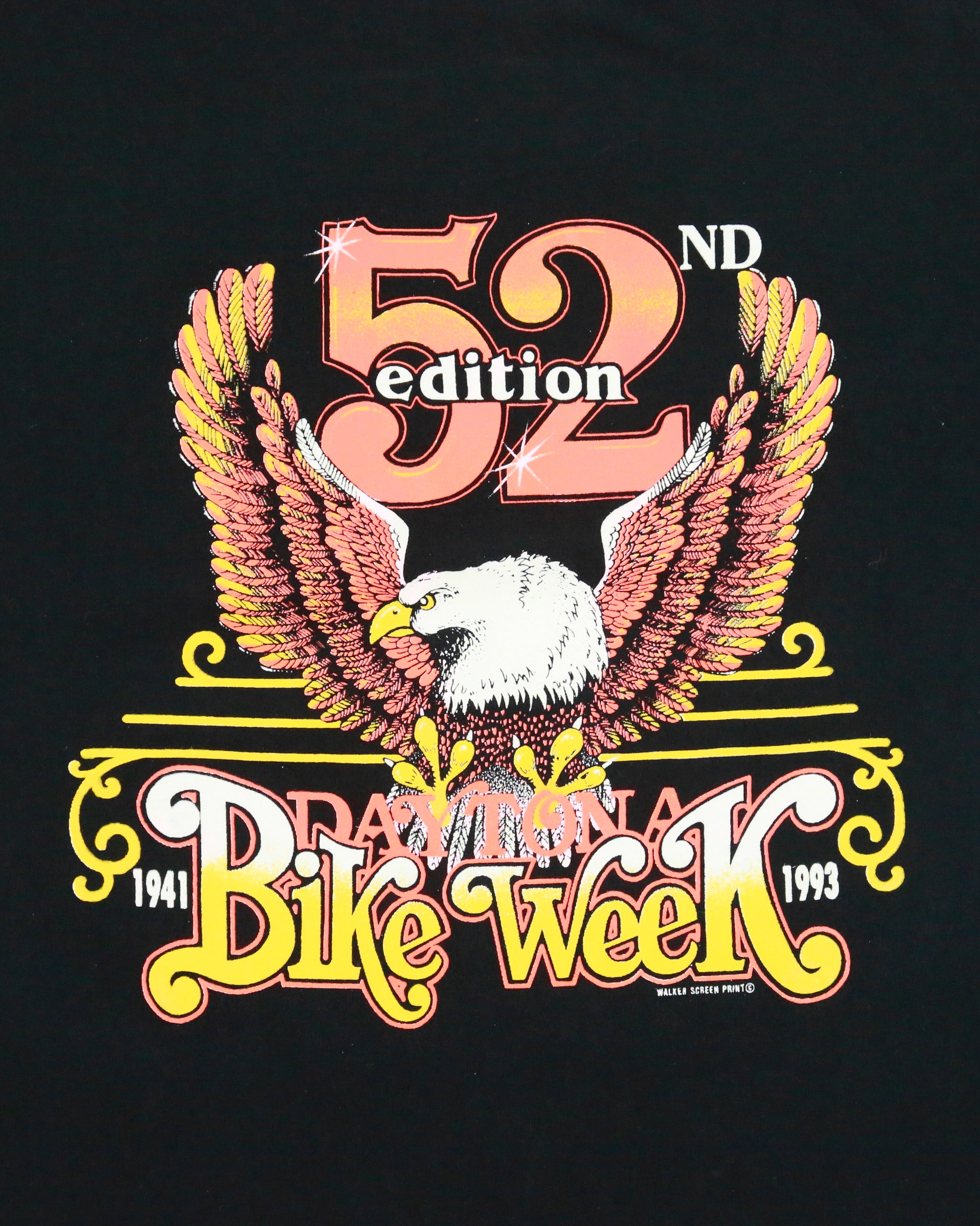 Vintage 1993 Daytona Beach Florida Bike Week Heavyweight Single Stitch Made In USA Crewneck T-Shirt - L
