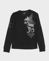 Vintage Y2K 00s Mark Ecko Cut &amp; Sew Heavyweight Long Sleeve Crewneck Waffle T-Shirt - S