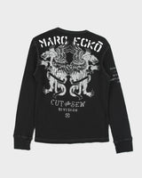 Vintage Y2K 00s Mark Ecko Cut &amp; Sew Heavyweight Long Sleeve Crewneck Waffle T-Shirt - S