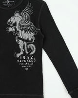 Vintage Y2K 00s Mark Ecko Cut &amp; Sew Heavyweight Long Sleeve Crewneck Waffle T-Shirt - S