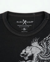 Vintage Y2K 00s Mark Ecko Cut &amp; Sew Heavyweight Long Sleeve Crewneck Waffle T-Shirt - S