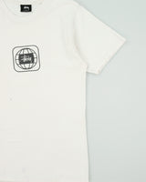 Vintage Stussy Worldwide Box Logo Distressed Heavyweight Crewneck T-Shirt - S