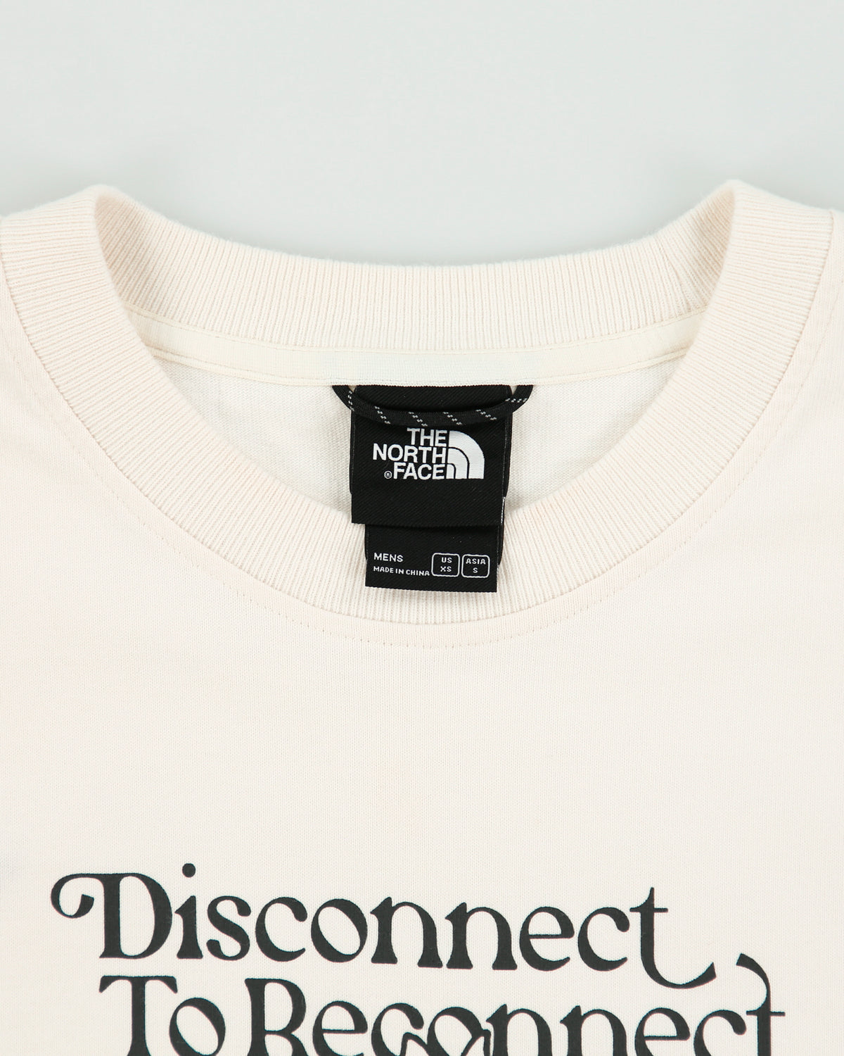 The North Face Cream Disconnect To Reconnect Oversized Ultra Heavyweight Crewneck T-Shirt - XS