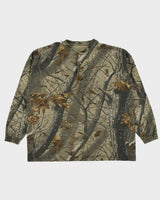 Vintage Y2K 00s Duxbak Heavyweight Real Tree Camo Long Sleeve Crewneck Henley T-Shirt - XXL