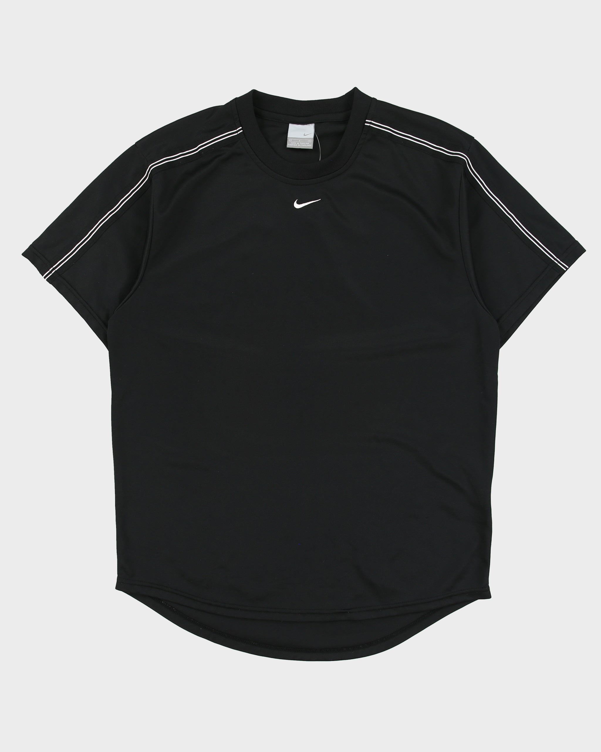 Vintage Y2K 00s Nike Centre Swoosh Crewneck Tape T-Shirt - S