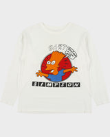 Vintage 1990s Bart Simpson Don't Have A Cow Man Heavyweight Long Sleeve Crewneck T-Shirt - M