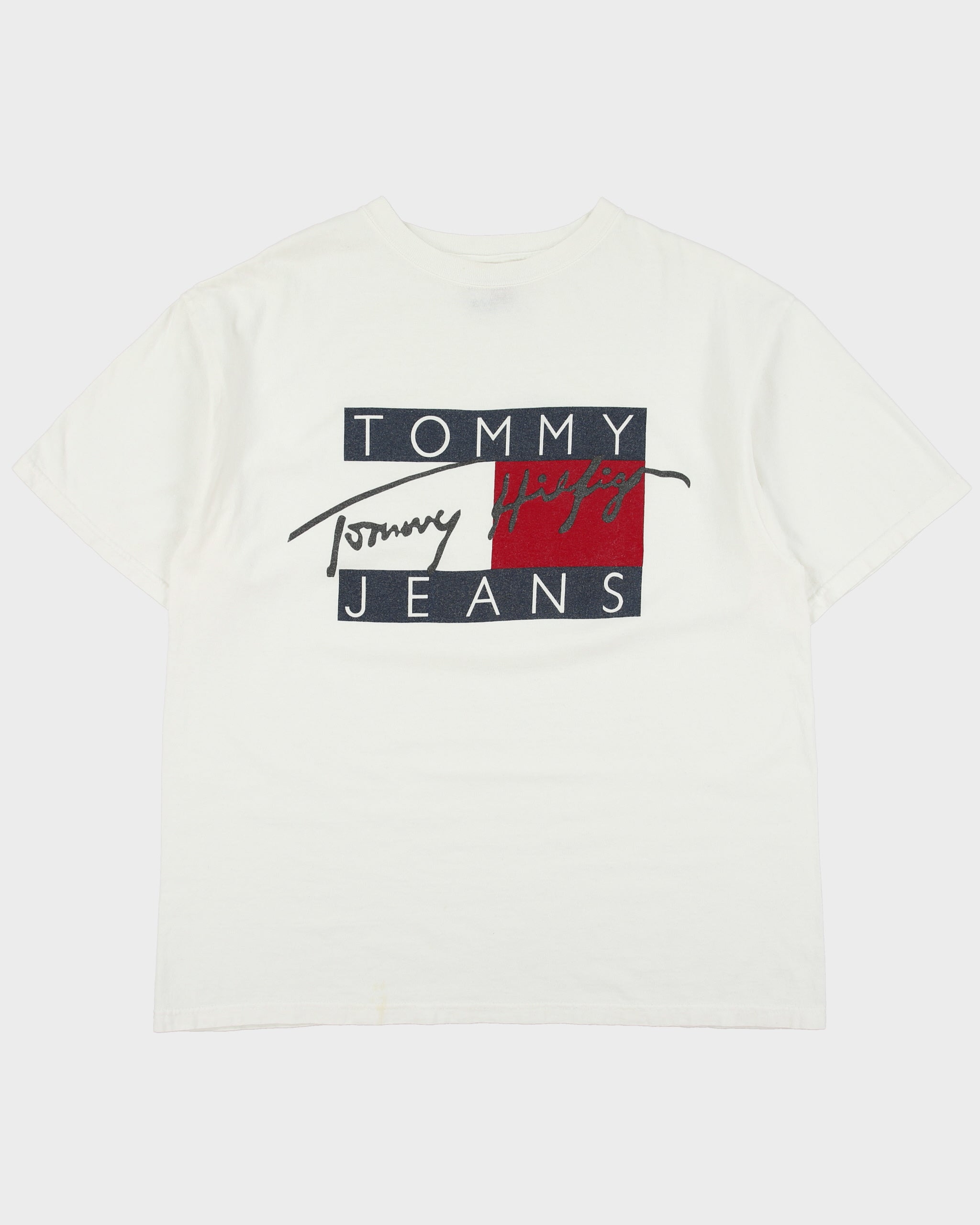 Vintage 1990s Tommy Jeans Heavyweight Made In USA Crewneck T-Shirt - M