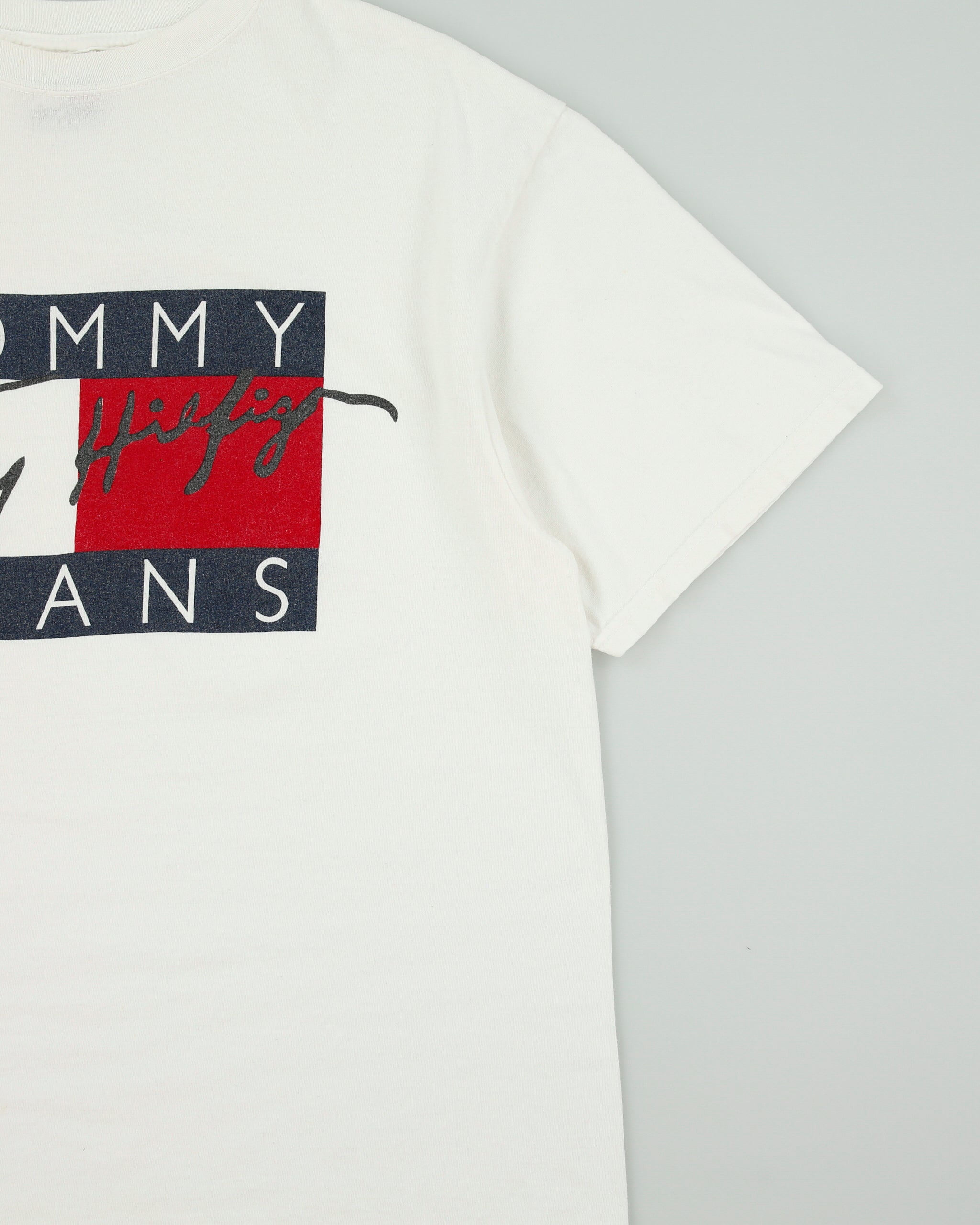 Vintage 1990s Tommy Jeans Heavyweight Made In USA Crewneck T-Shirt - M