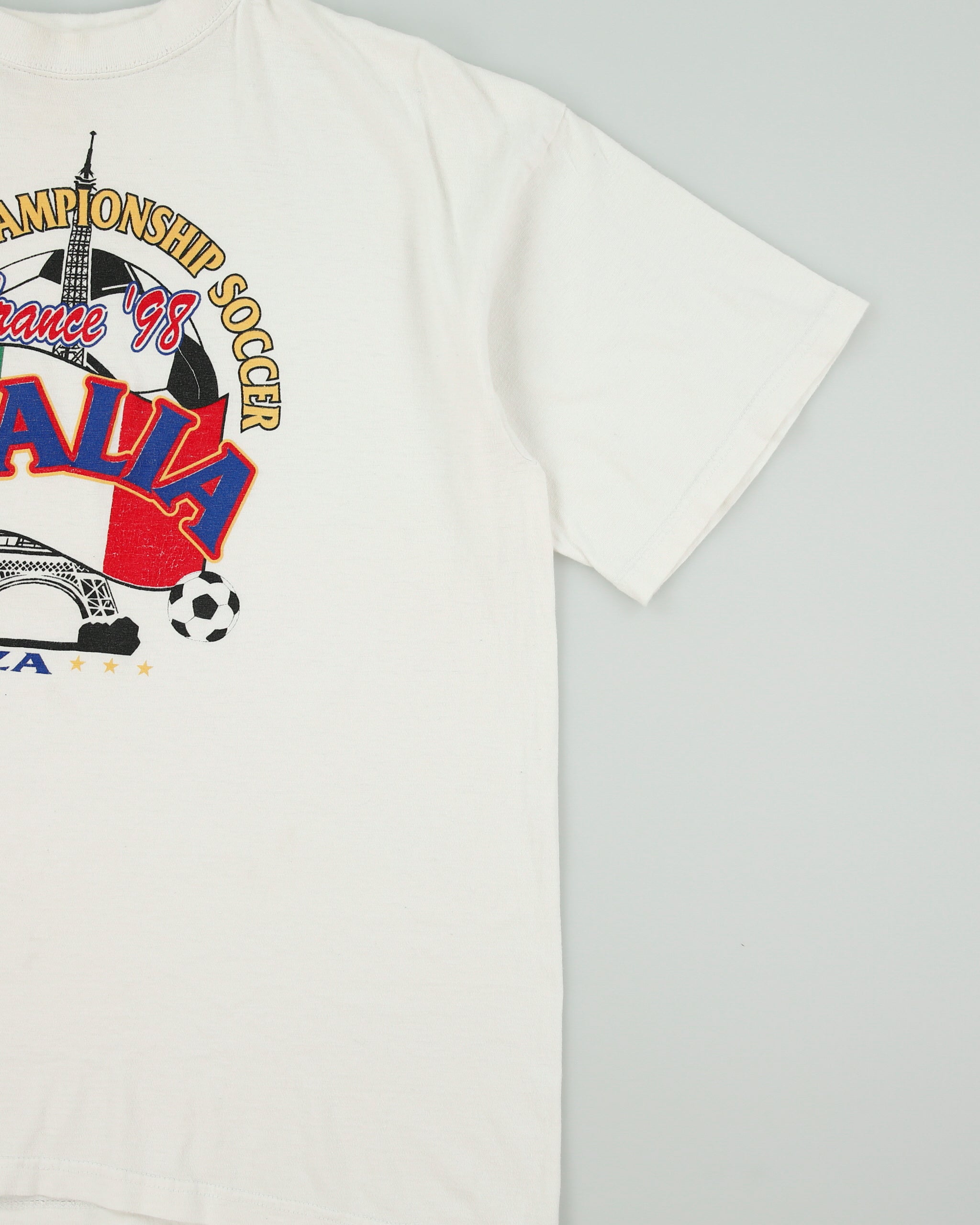 Vintage 1998 World Cup Team Italia Heavyweight Crewneck Football T-Shirt - L