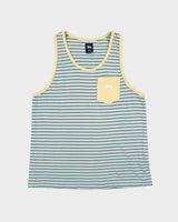 Vintage Stussy Striped Tank Top Pocket Vest - M
