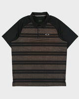Vintage Oakley Striped O Logo Regular Fit Short Sleeve Polo Shirt - XL