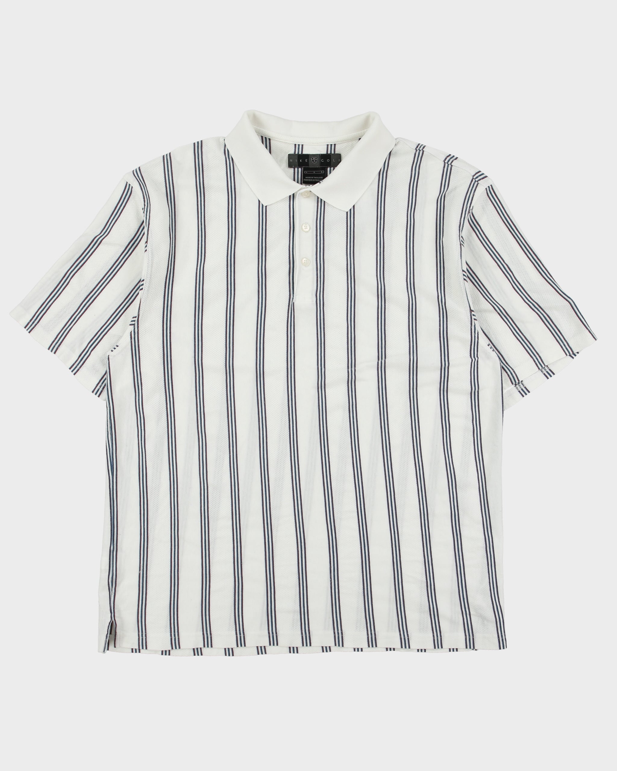 Vintage Y2K 00s Nike Golf Striped Short Sleeve Polo Shirt - L