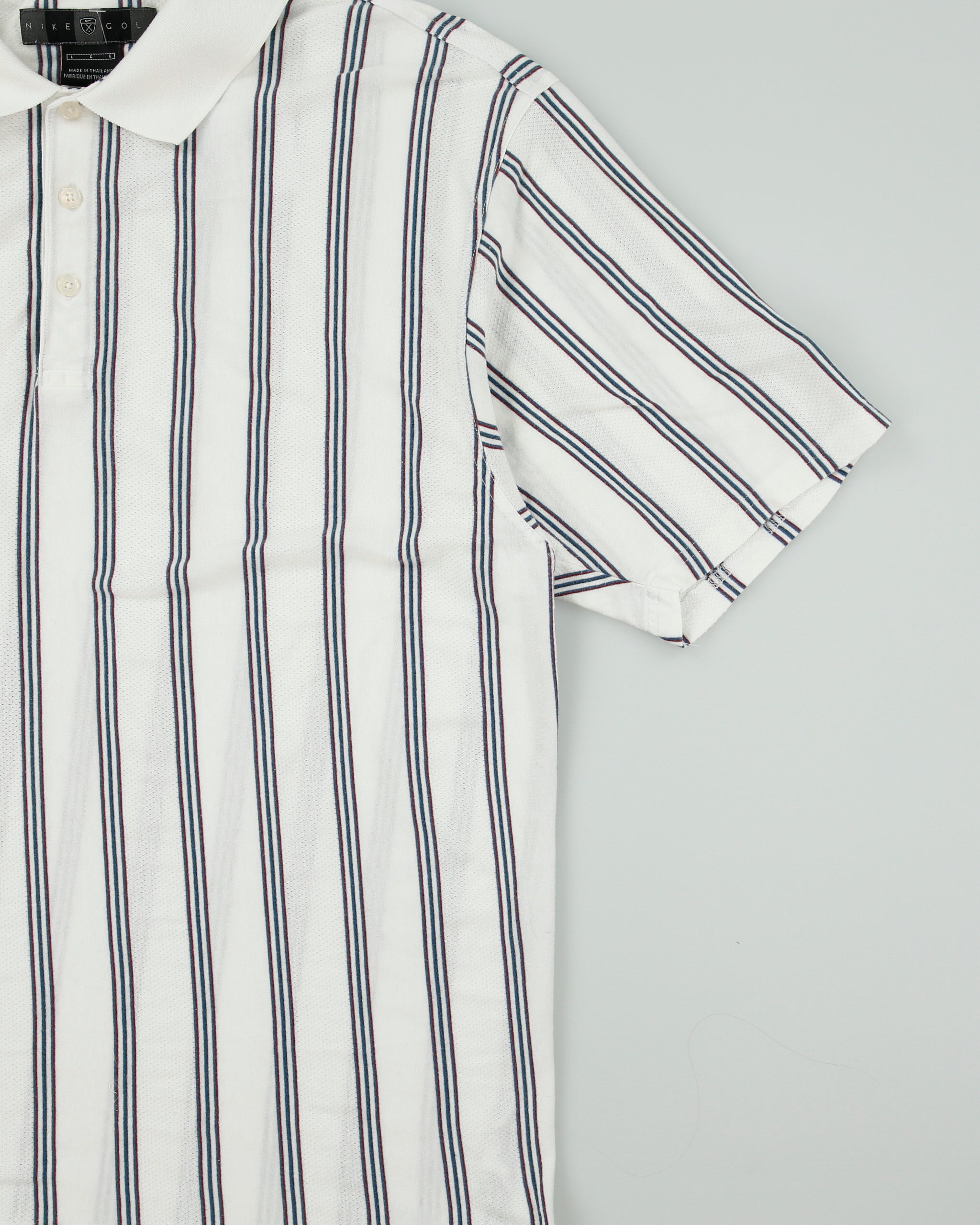 Vintage Y2K 00s Nike Golf Striped Short Sleeve Polo Shirt - L