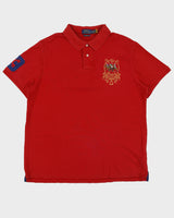 Vintage Polo Ralph Lauren Triple Big Pony Custom Slim Fit Short Sleeve Polo Shirt - XL