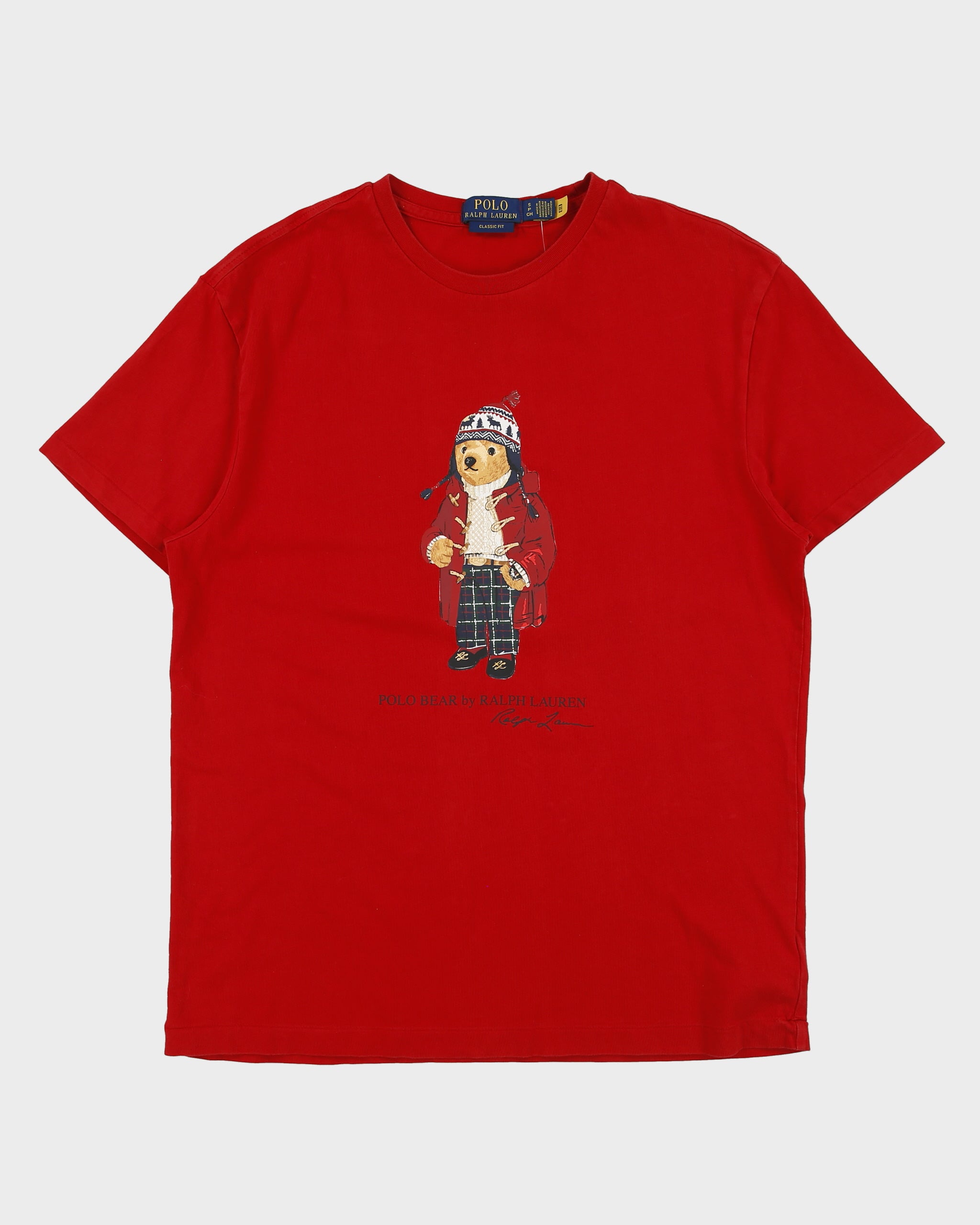 Vintage Polo Bear Ralph Lauren Winter Bear Heavyweight Single Stitch Classic Fit T-Shirt - S
