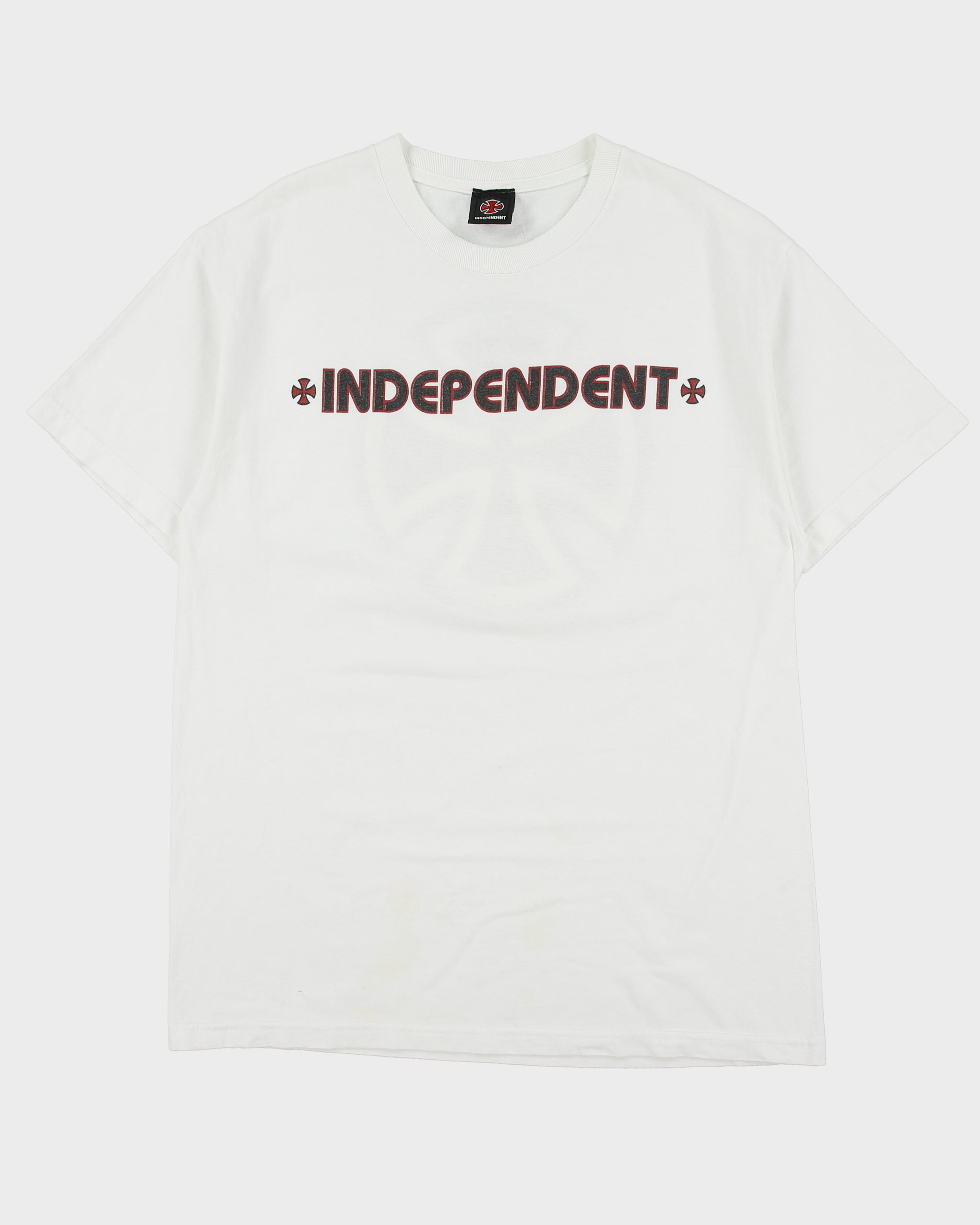 Vintage Y2K 00s Independent Truck Company Heavyweight Distressed Crewneck Skater T-Shirt - L