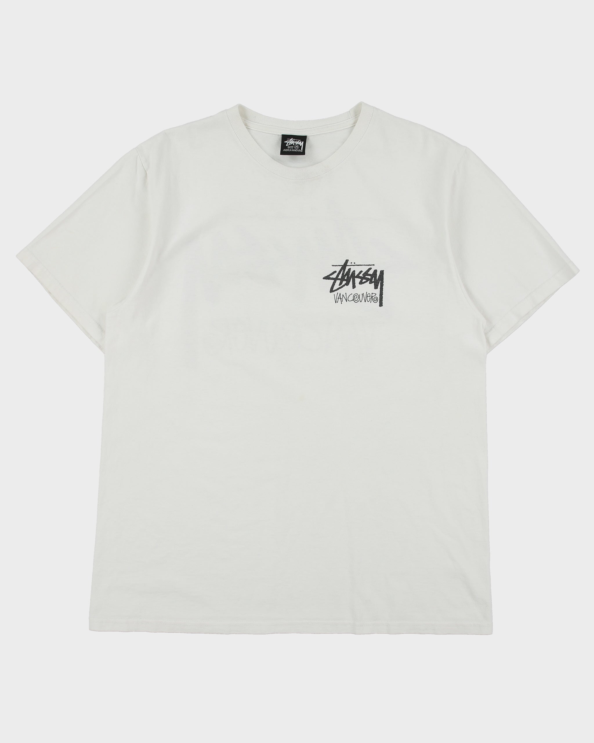 Vintage Stussy Vancouver Stock Logo Heavyweight Crewneck T-Shirt - M